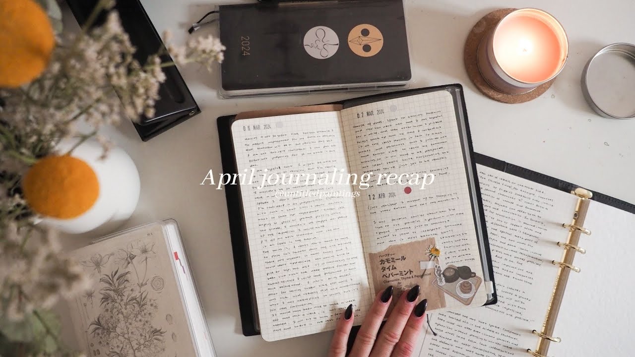 april 2024 journaling recap/flip-through | hobonichi, rings, traveler's notebook ☀️