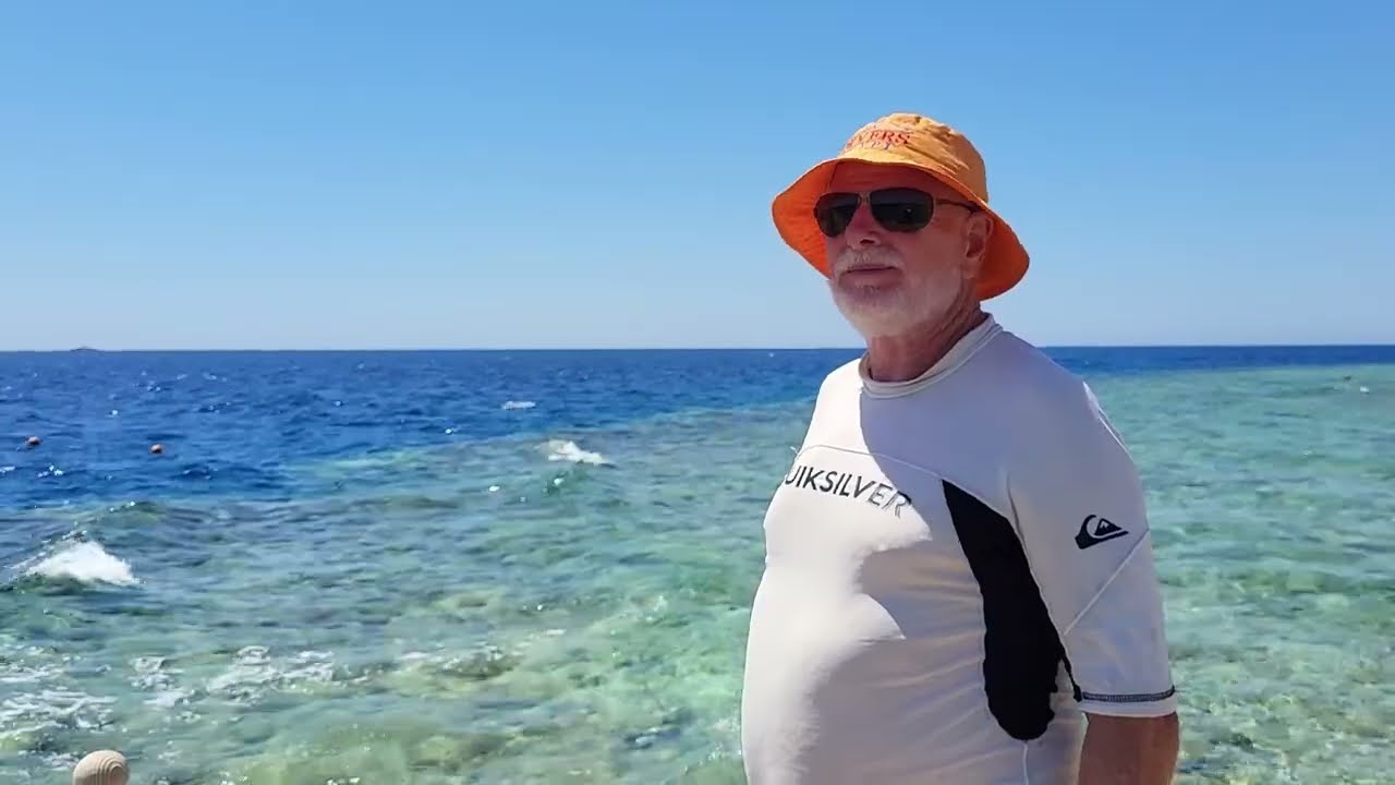 Vacation in Sharm-El-Sheikh, Egypt, Amphoras Beach Hotel in August 2024. Red sea beach front.