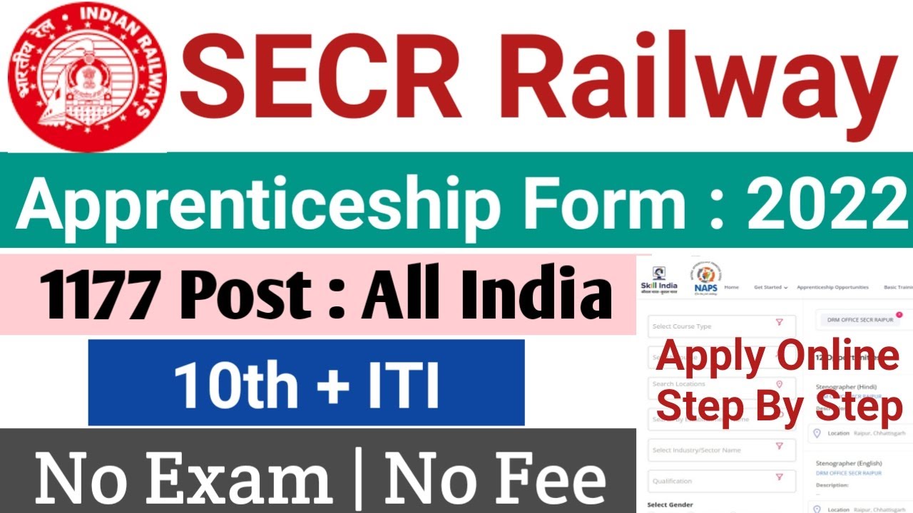 Railway secr apprentice online form 2022 | secr apprentice online form 2022 | secr recruitment 2022