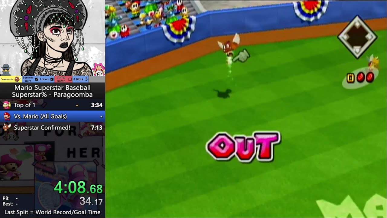 Mario Superstar Baseball - Superstar% Paragoomba in 4:41.667 (World Record)