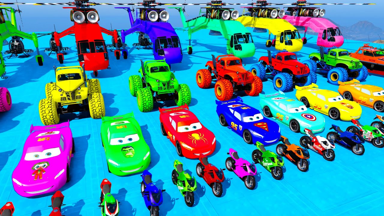 SPIDER MAN Super Stunt Car Racing Challenge Iron Man GoKu Planes and Boats Homem Aranha