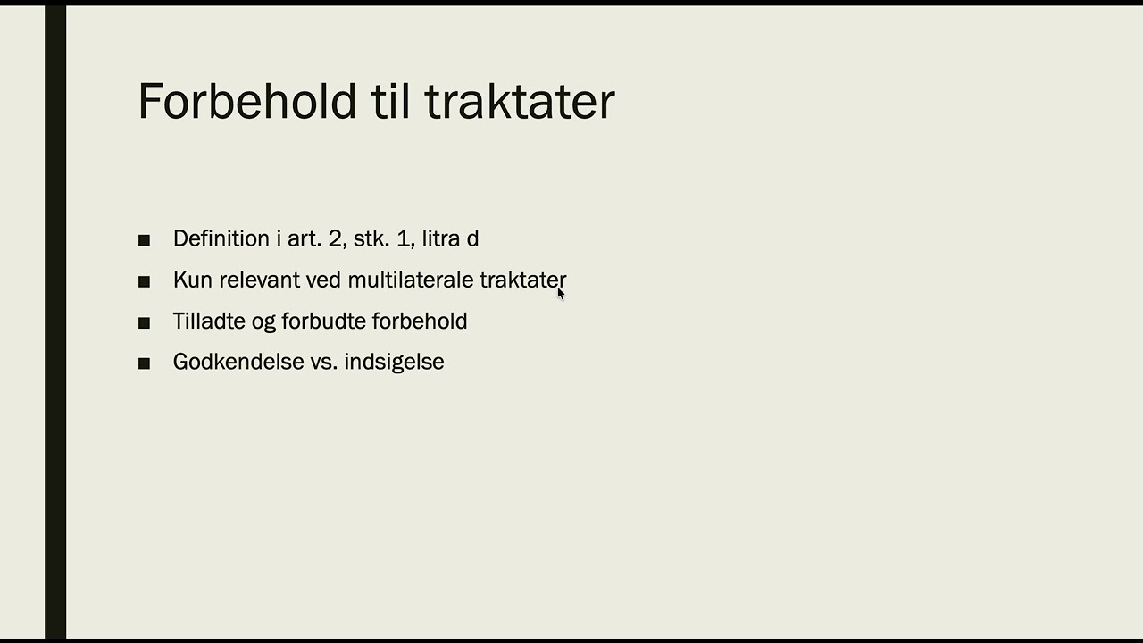 Traktatretten - Disposition 4