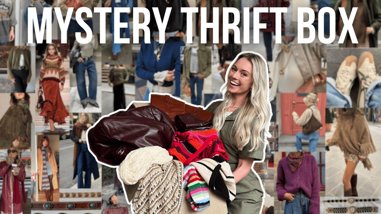 Thrifted Mystery Style Bundle Unboxing + Try-On | $180 Boho Chic Thrift Box!