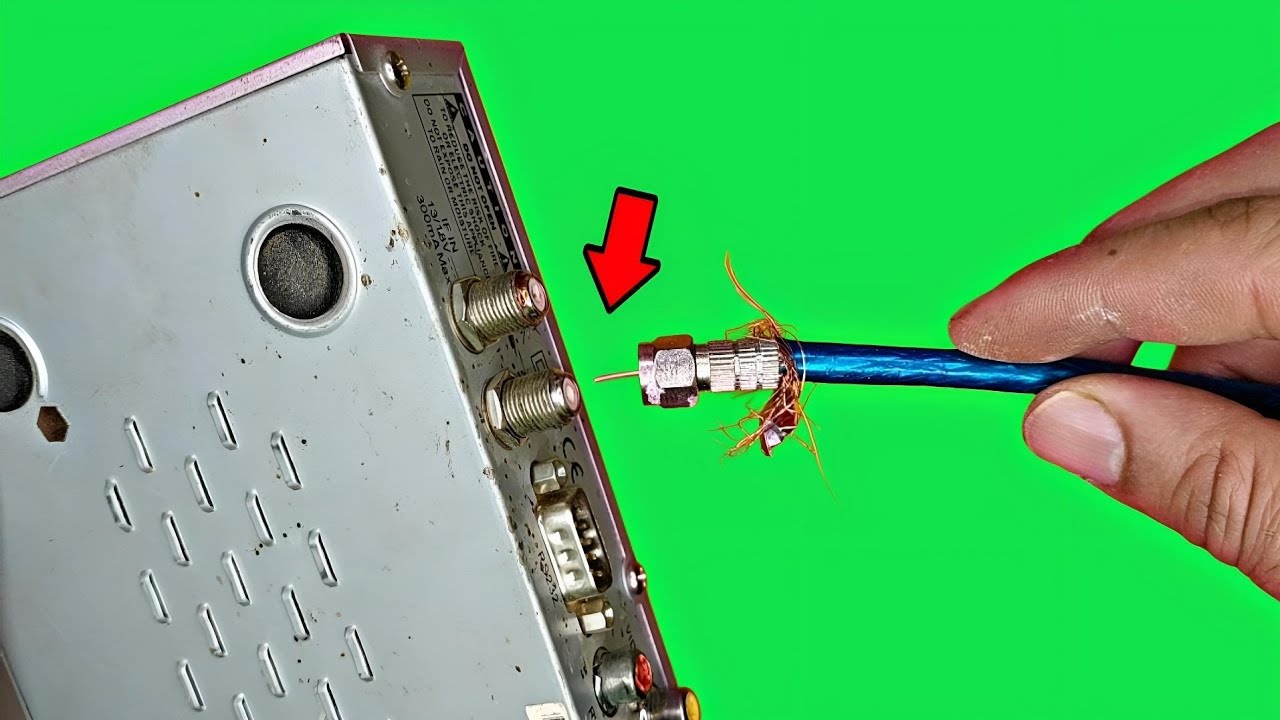 The correct technique for connecting a TV antenna cable for high quality picture and sound