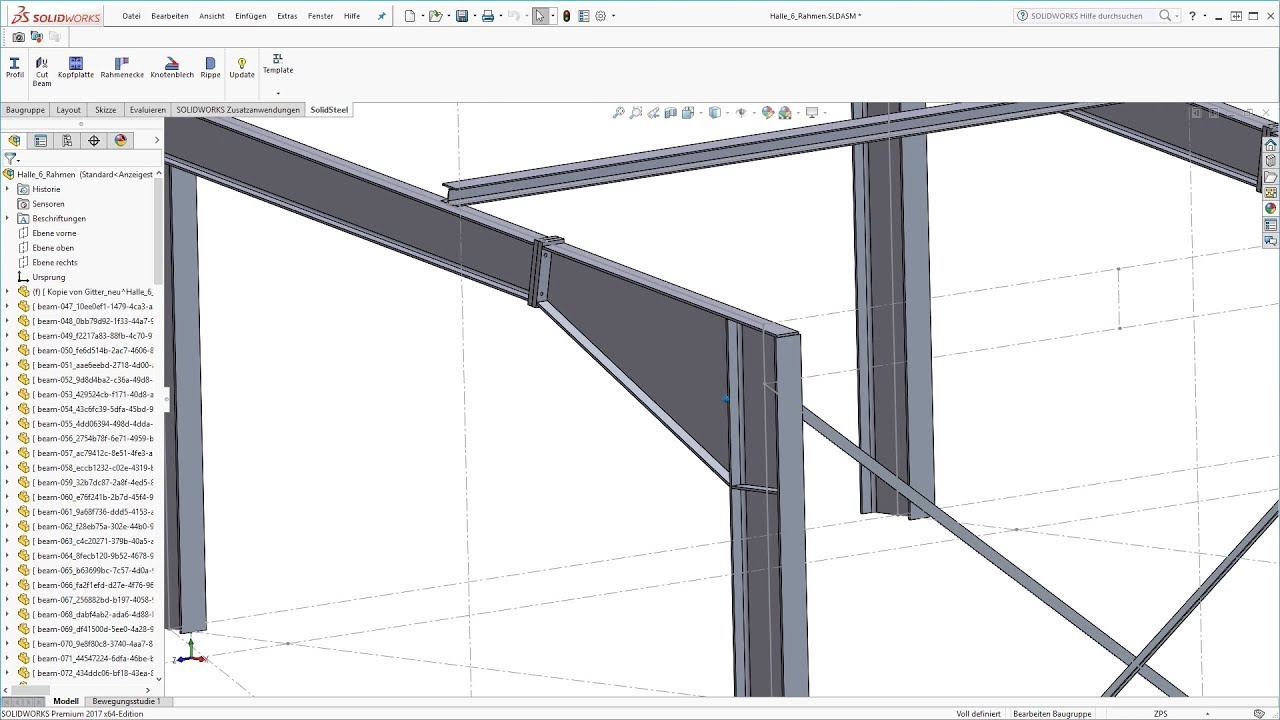Structural Steel Design with SOLIDWORKS - SolidSteel parametric, 3D CAD Steelwork, Teaser #3