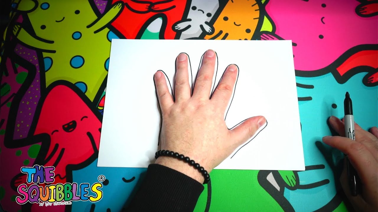 How to draw some cute hills with arms using your fingers