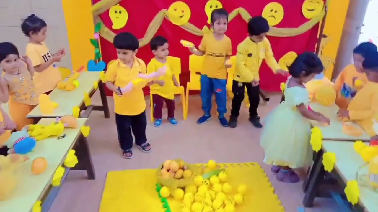 Yellow day celebration in school 