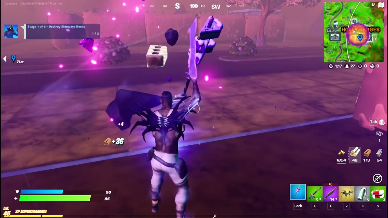 Destroy Sideways Rocks - Fortnite Raven Challenge