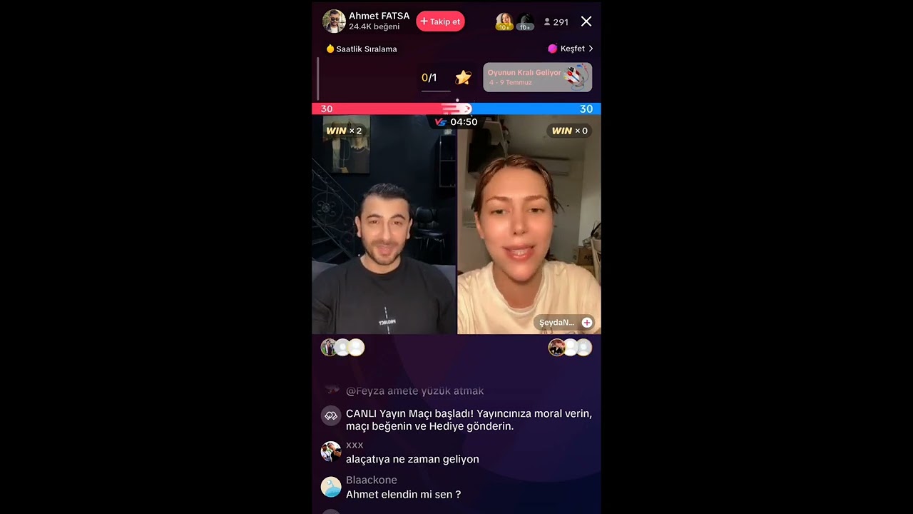 Kısmetse Olur Ahmet Fatsa  Şeyda Bilek Tiktok Canlı Yayın