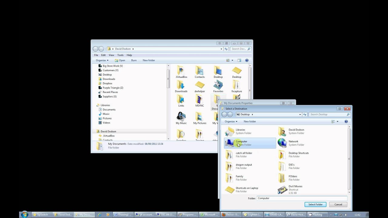 how to move Documents folder to new drive Windows 7