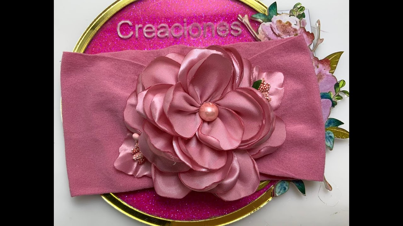 flor de liston de satin sobre bandita VIDEO No.973 creaciones rosa isela