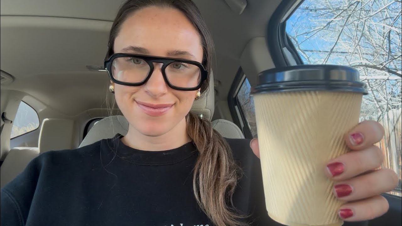 Asmr in my car ✨ Coffee + Whisper Ramble (tingly tapping + tongue clicking) 