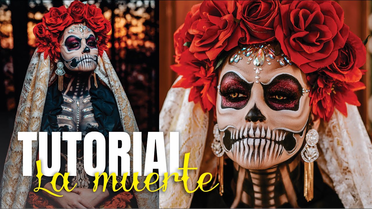 TUTORIAL HALLOWEEN | Caveira Mexicana passo a passo ☠️​🌹​