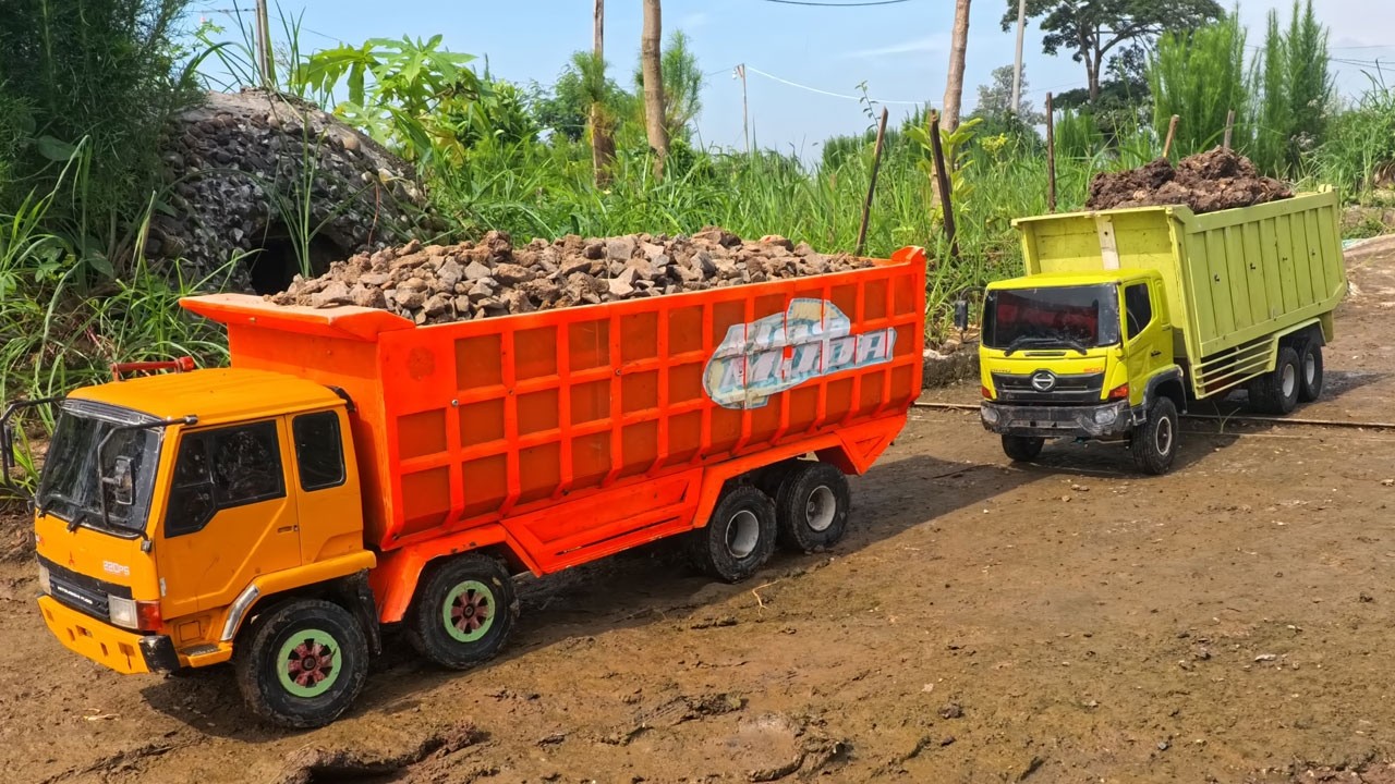 Mantap Muatan Berat Mobil Truk Tronton Rc Fuso 220Ps Trinton Hino 500 Dumptruk Oleng Lewat Tanjakan