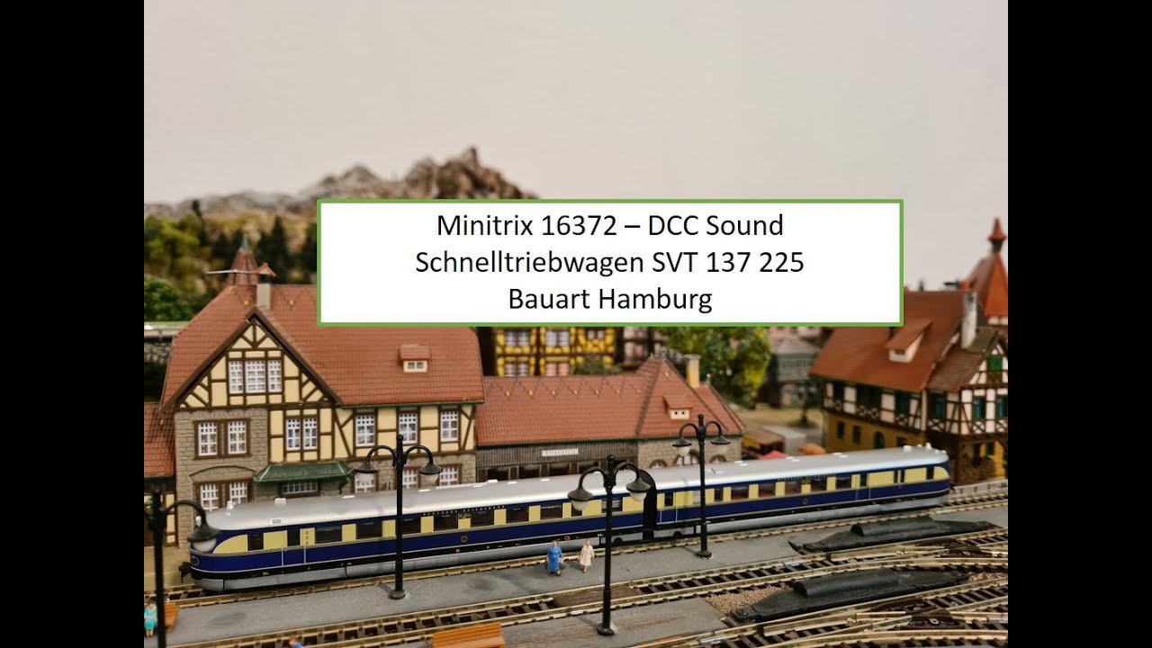 Spur N - Minitrix 16372 DCC Sound - Schnelltriebwagen SVT 137 225 - Bauart Hamburg