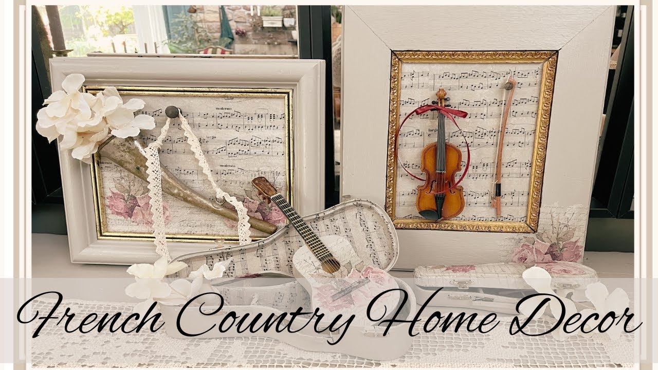 FRENCH COUNTRY THRIFT FLIPS - ROMANTIC MINIATURE INSTRUMENT MAKEOVERS WITH MUSIC & ROSES