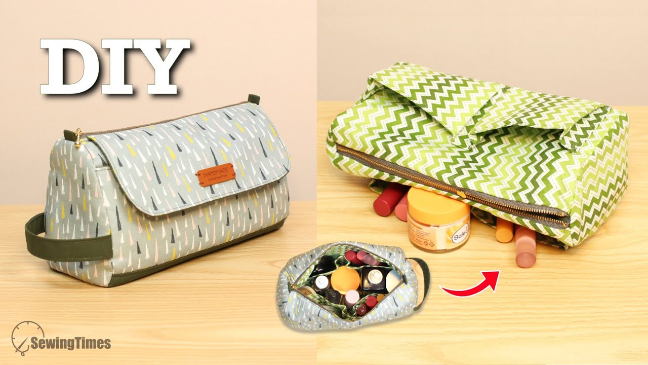 DIY Travel Makeup Organizer Bag 🚀 Handy Toiletry Bag Sewing Tutorial