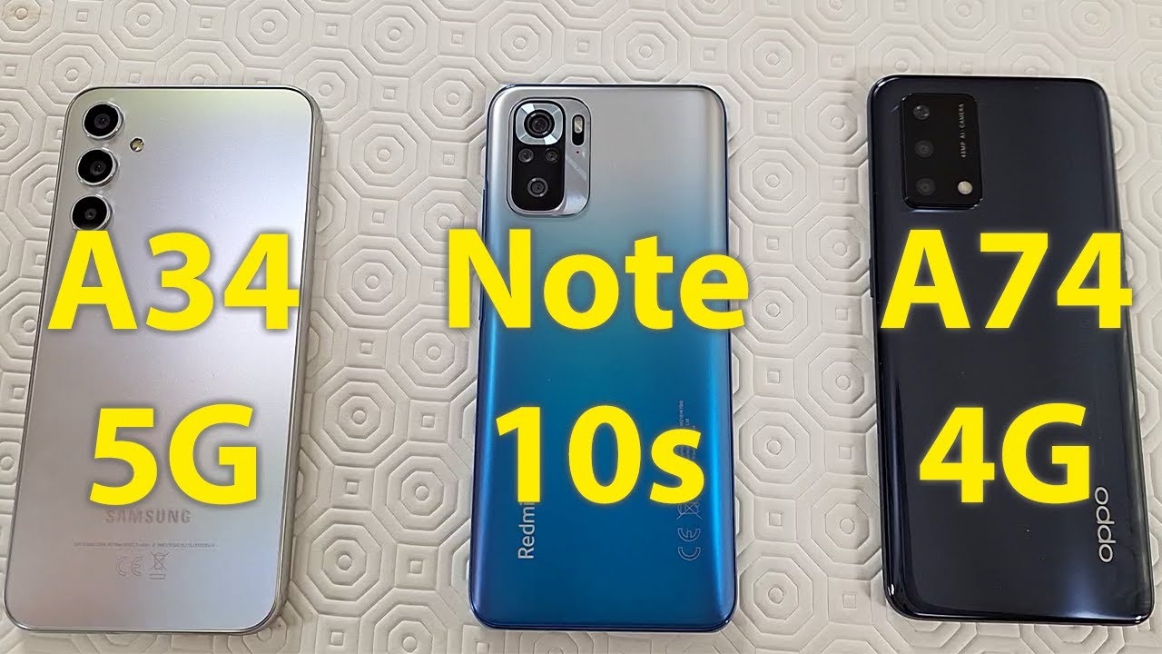 Samsung Galaxy A34 5G vs Xiaomi Redmi Note 10s vs Oppo A74