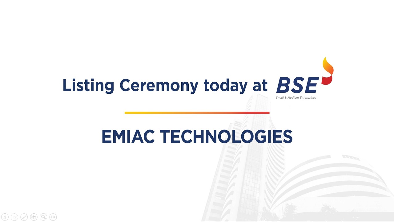 Церемония листинга компании Emiac Technologies на Бомбейской фондовой бирже.