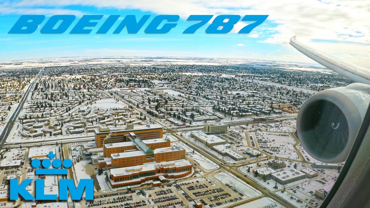 KLM | Boeing 787-9 | Calgary (CYYC) Runway 35R | Landing | Seat 1K
