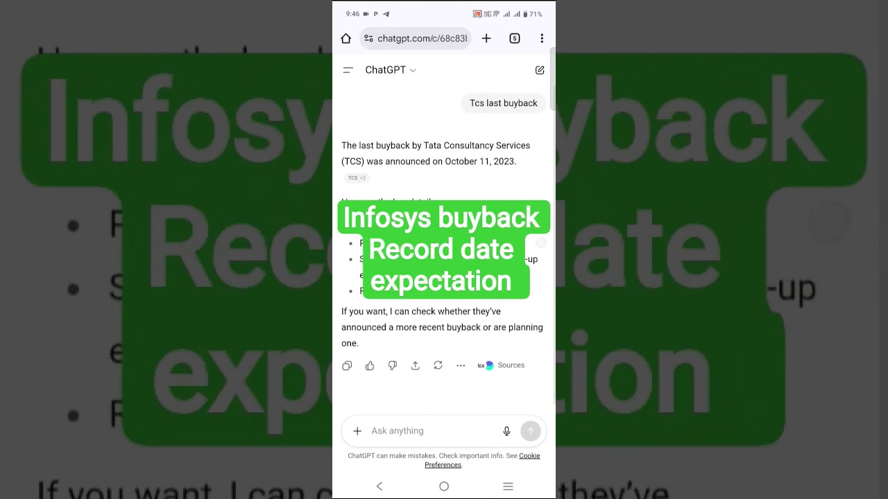 Infosys Buyback Tentative Record date