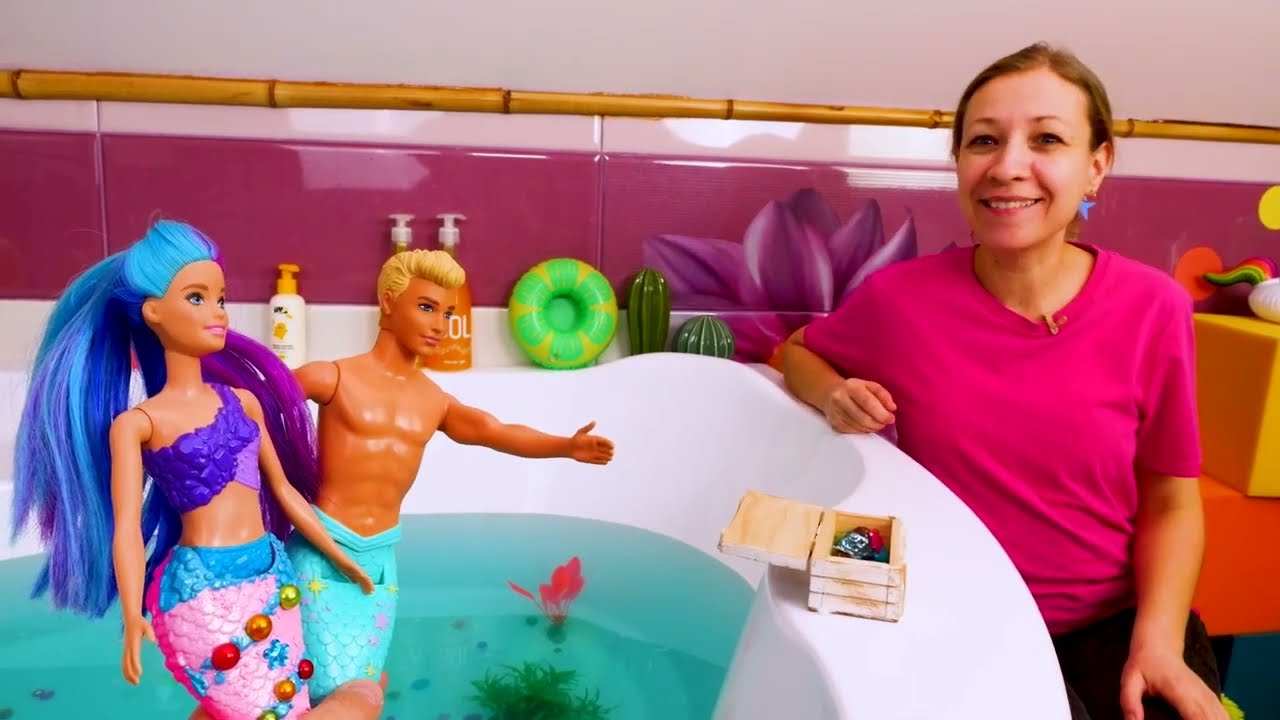 Anastasia et la quête des pierres précieuses avec la poupée Barbie sirène