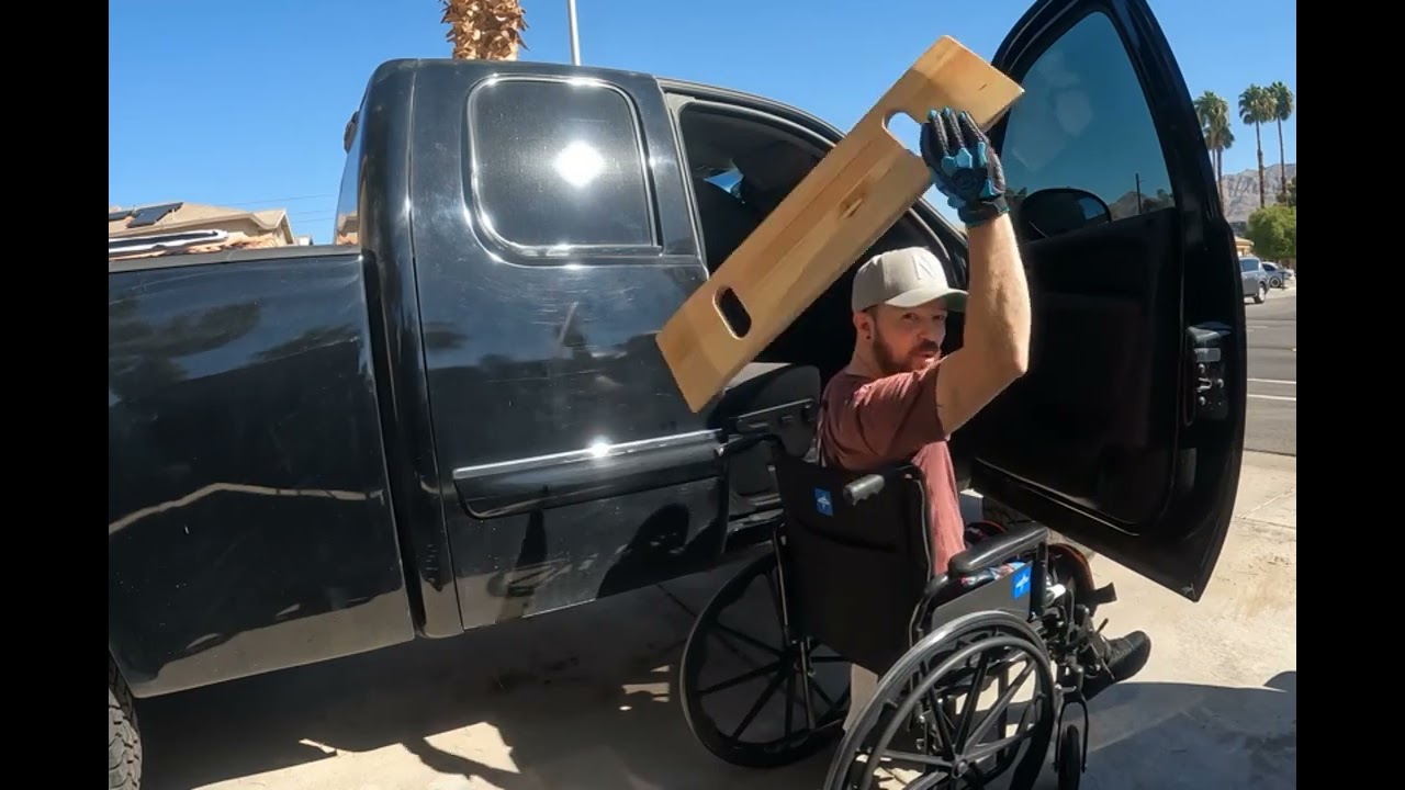 Wheelchair transfer to a truck with broken legs/feet