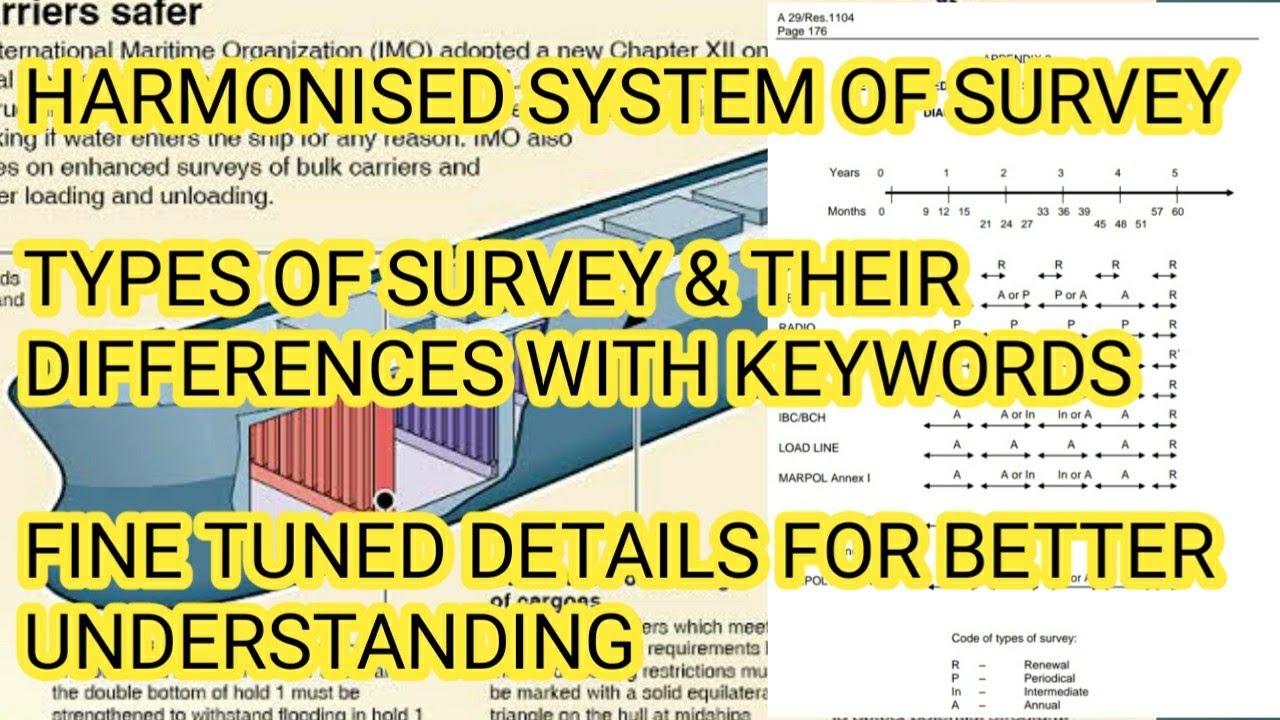 Harmonised system of Survey, Types of Surveys, Difference between Periodical, Renewal & Intermediate