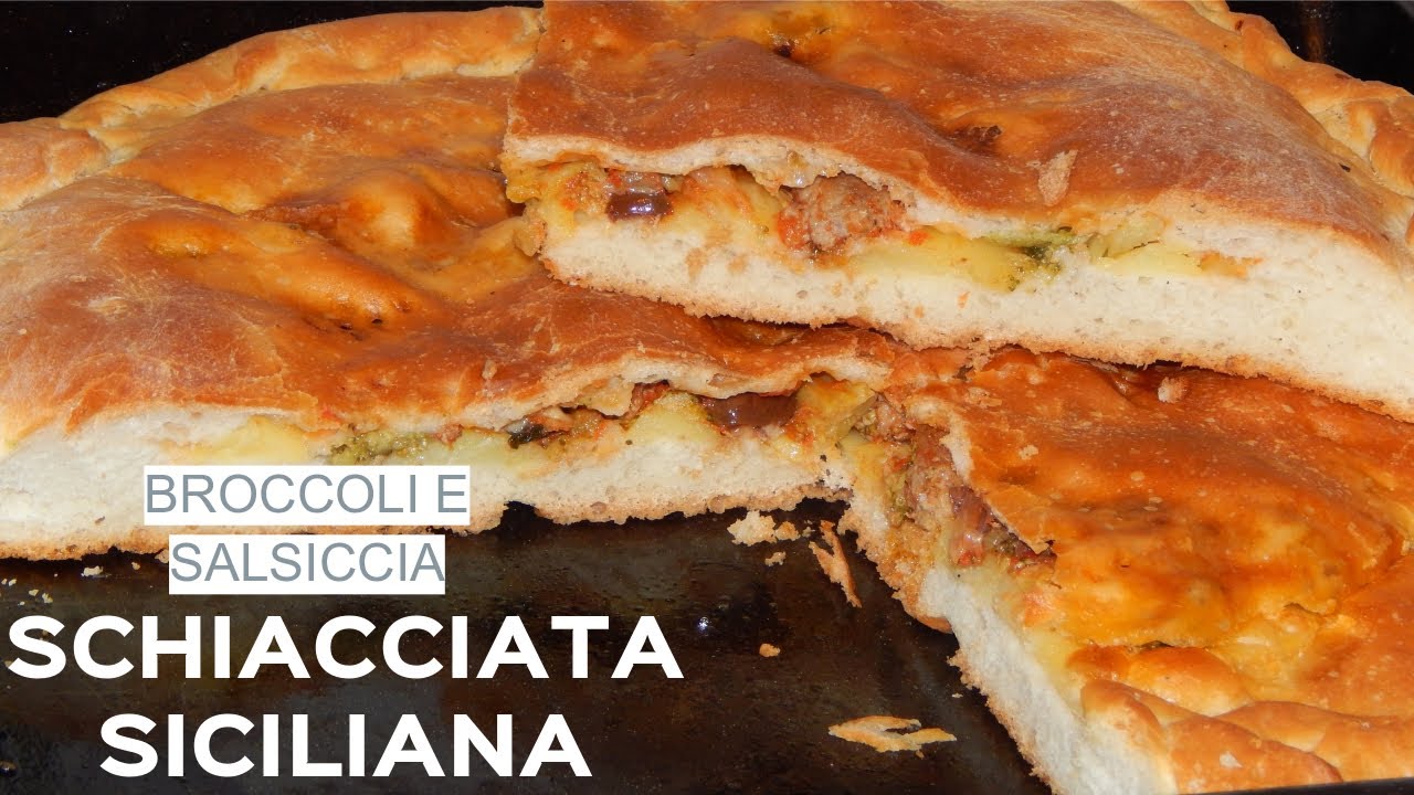 Schiacciata Siciliana con broccoli e salsiccia