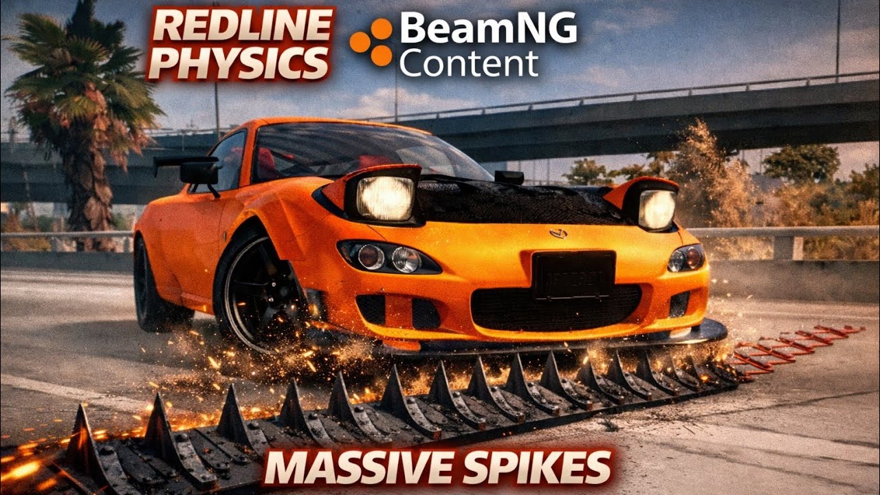 Cars vs Massive Spikes Test #3 | BeamNG.Drive