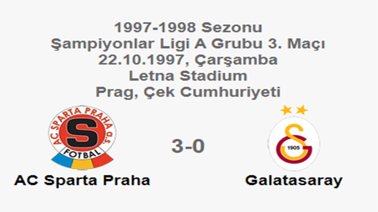AC Sparta Prag 3-0 Galatasaray 22.10.1997 - 1997-1998 UEFA Champions League Group A Matchday 3