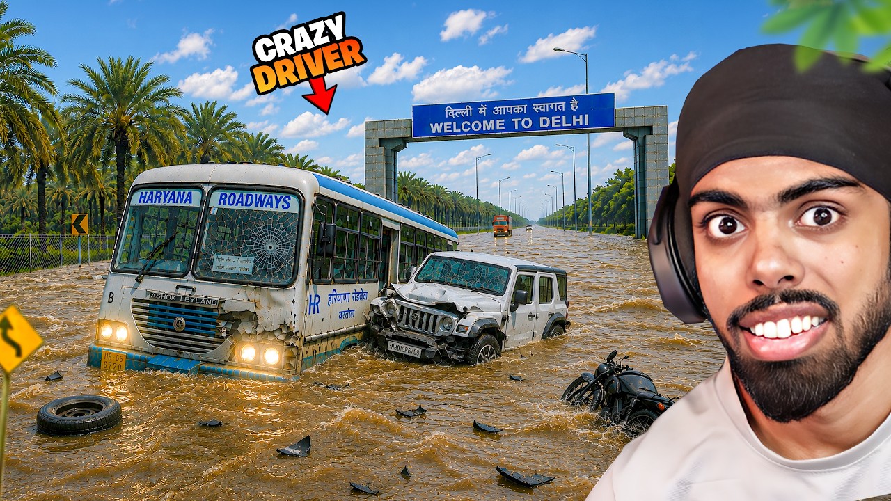HARYANA ROADWAYS BUS VS HEAVY RAIN...