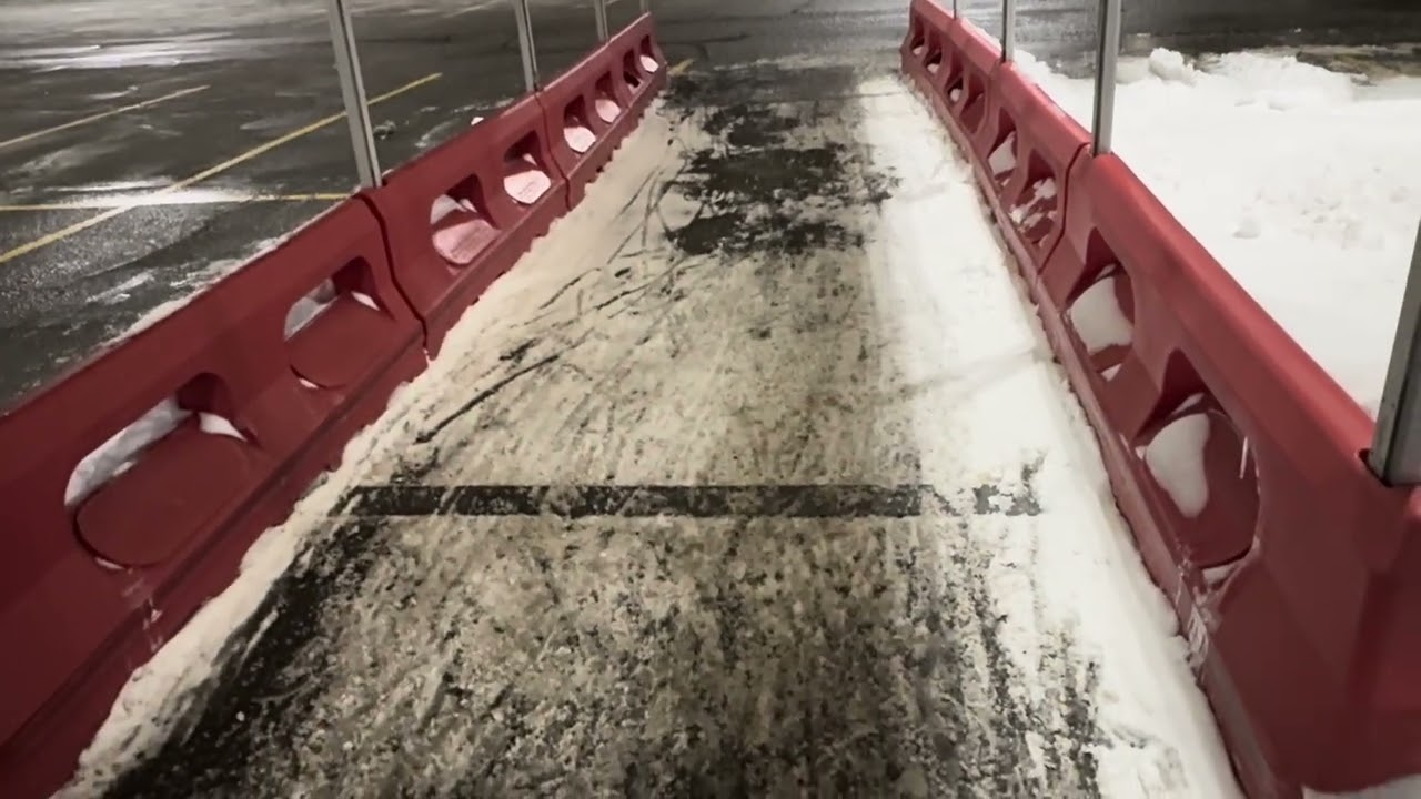 Snowy cart corral.