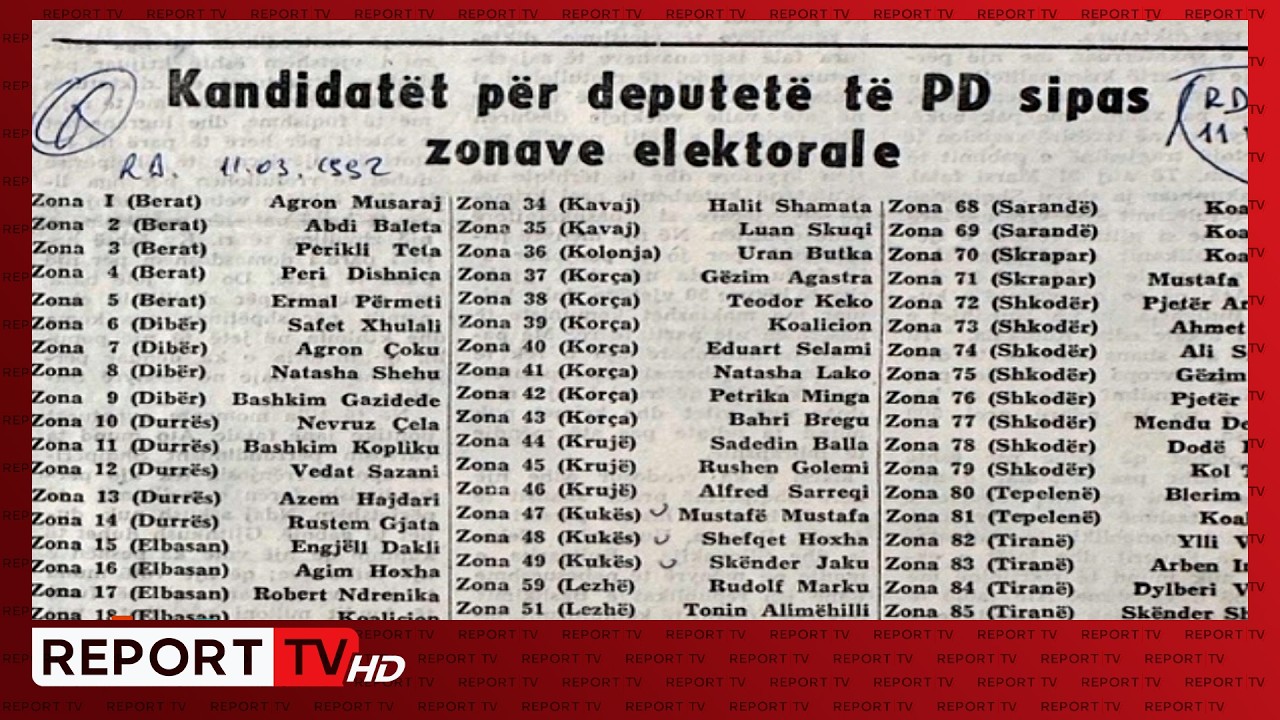 Çfarë shkruanin gazetat më 11 mars 1992/ Arbnori, Ndrenika, Gazidede e Hajdari kandidatë të PD