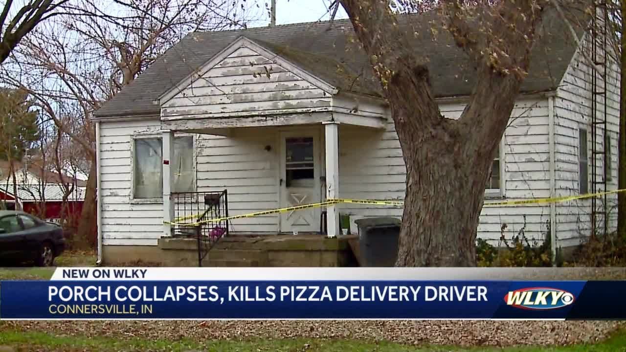 Pizza delivery man dies in eastern Indiana porch collapse