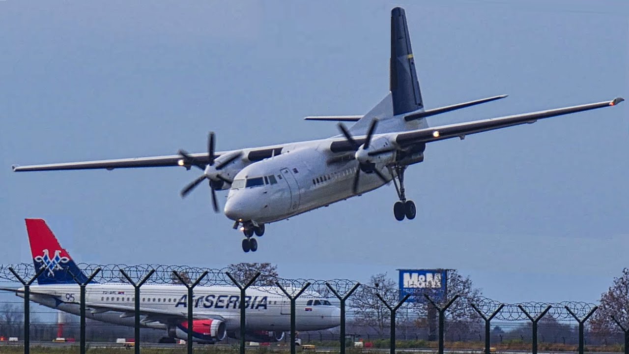 CRAZY LANDING | RETRO Fokker 50 🇦🇺 Alliance Airlines Windy Landing at Belgrade | 4K