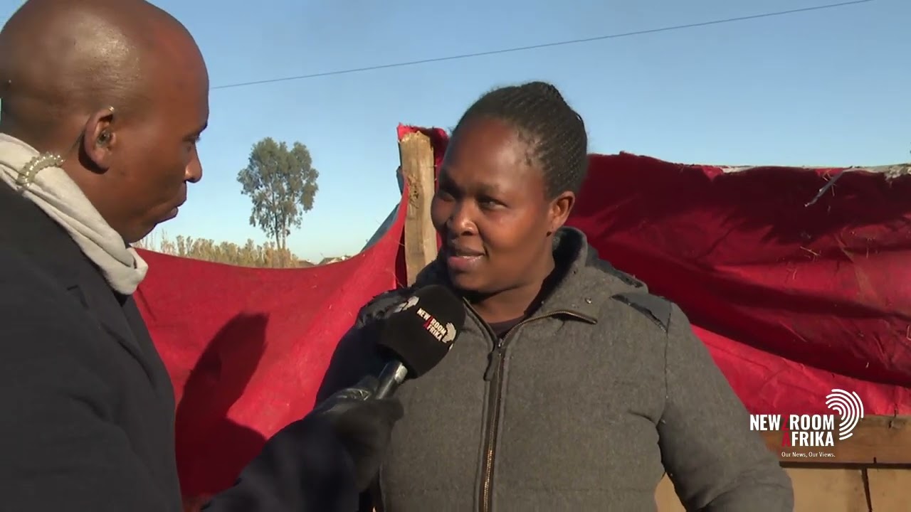 Residents sleeping on an open field in Sebokeng