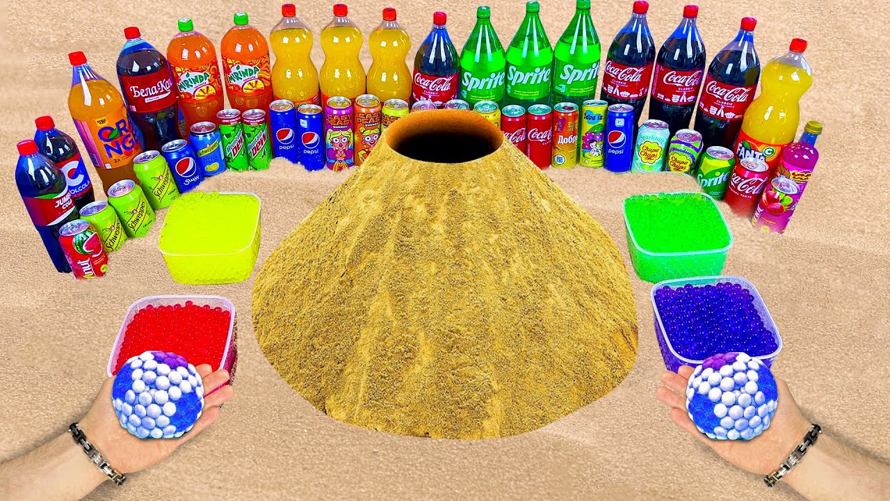Big Underground Volcanic Eruption from Coca-Cola, Mtn Dew, Monster, Fanta, 7up, Mirinda and Mentos