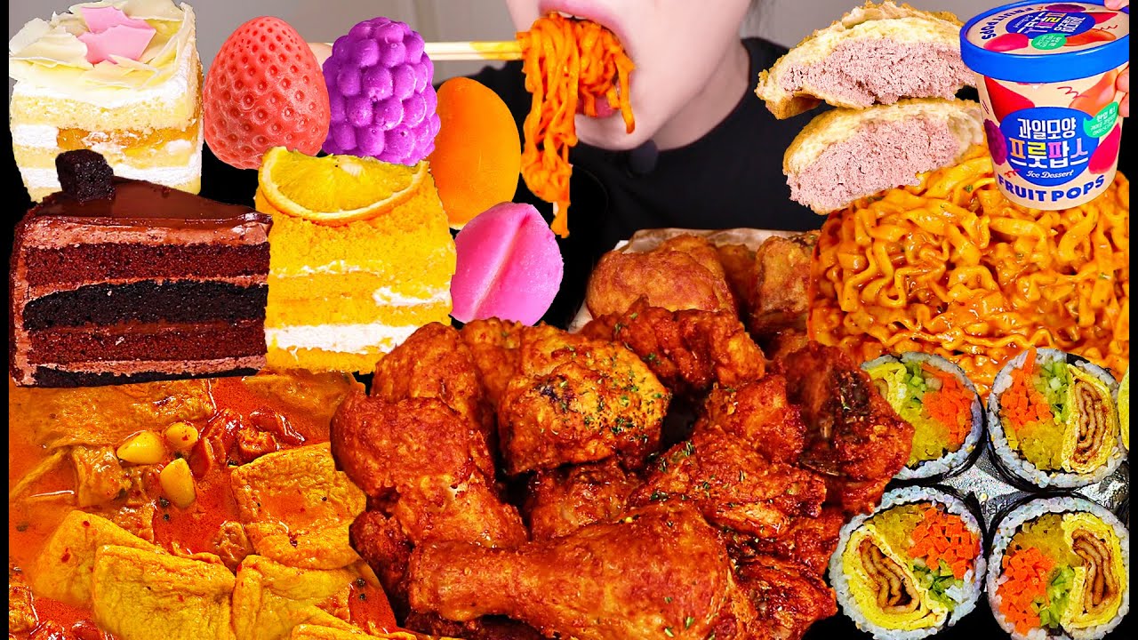 먹방 브이로그/ 연세우유 교보문고 맛 정체를 알고싶으면 일단 클릭✨(마라로제엽떡+오토김밥/연세우유크림빵/디저트먹방/푸라닭띱띱크런치+크림진짬뽕/아이스크림/조각케이크)