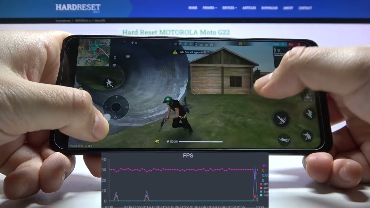 Motorola MOTO G22 - Free Fire MAX | GAMING Test + FPS Graph 🥶| 90Hz Display | 150$ Device