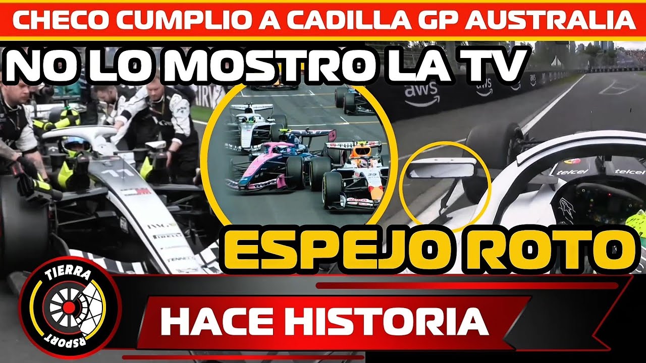 &iexcl;HACE HISTORIA! ESTO NO LO MOSTRO LA TV CHECO P&Eacute;REZ CON ESPEJO ROTO CUMPLE A CADILLAC GP AUSTRALIA
