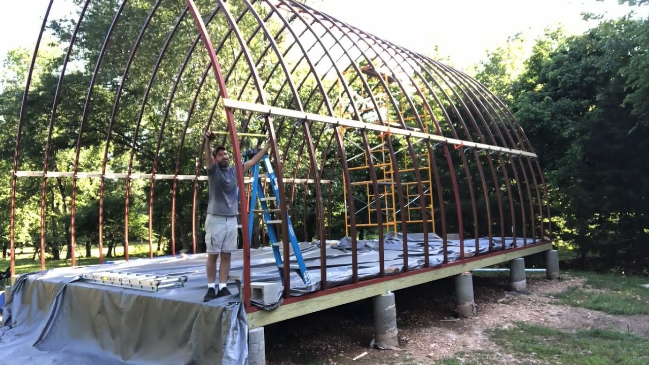 Arched Cabin Build - Leveling the Wall Ribs | Tiny House