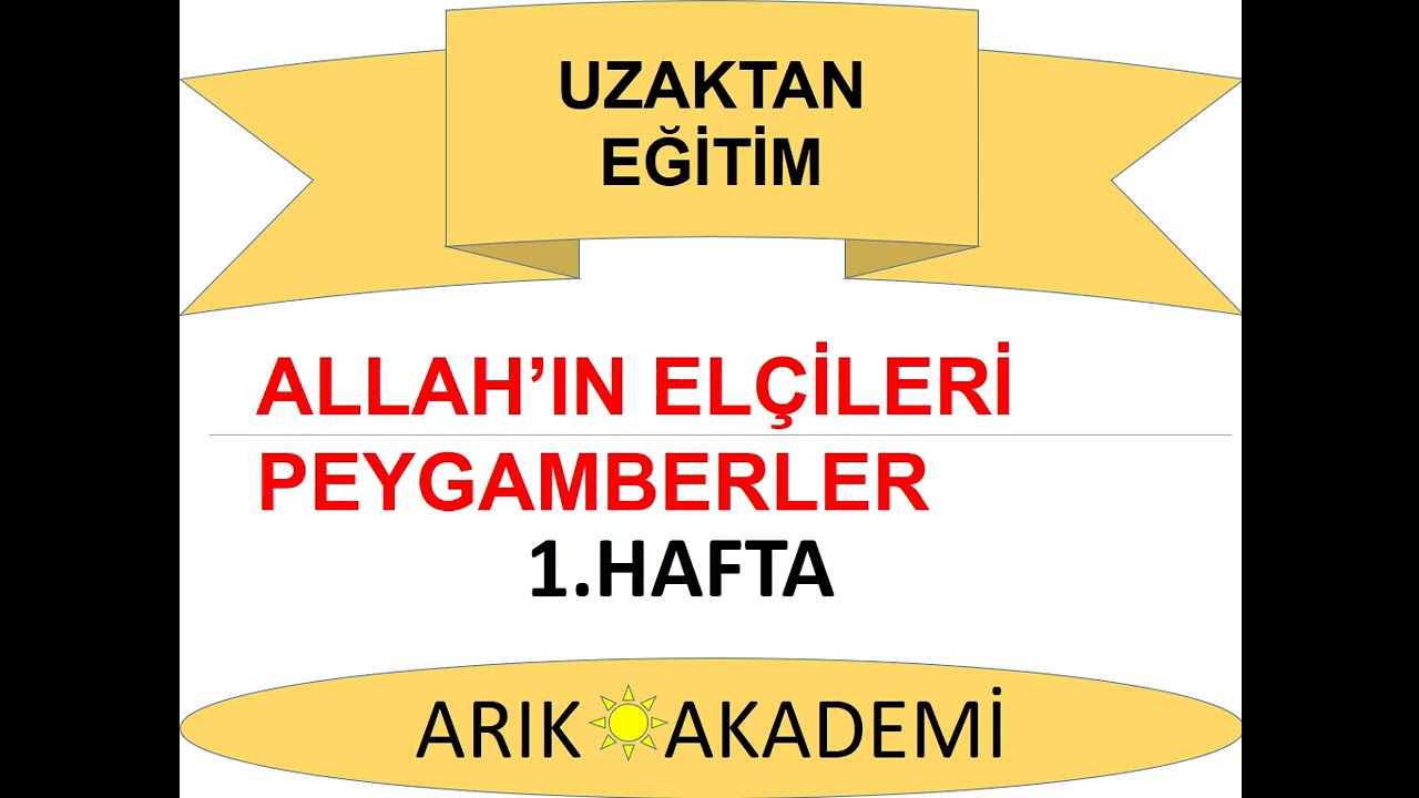 6. SINIF DİN KÜLTÜRÜ VE AHLAK BİLGİSİ ALLAH'IN ELÇİLERİ PEYGAMBERLER