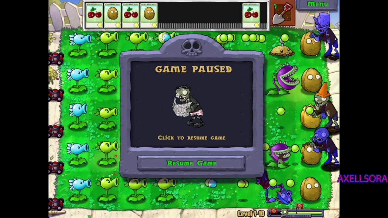 jugando Plantas contra Zombis - mala conexión a internet XD