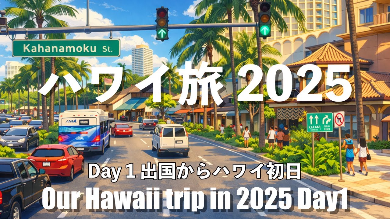 【ハワイ旅2025年Day1】北海道発4泊6日（英語字幕付き）Day 1 of a 2025 Hawaii trip from Hokkaido, with English subtitles