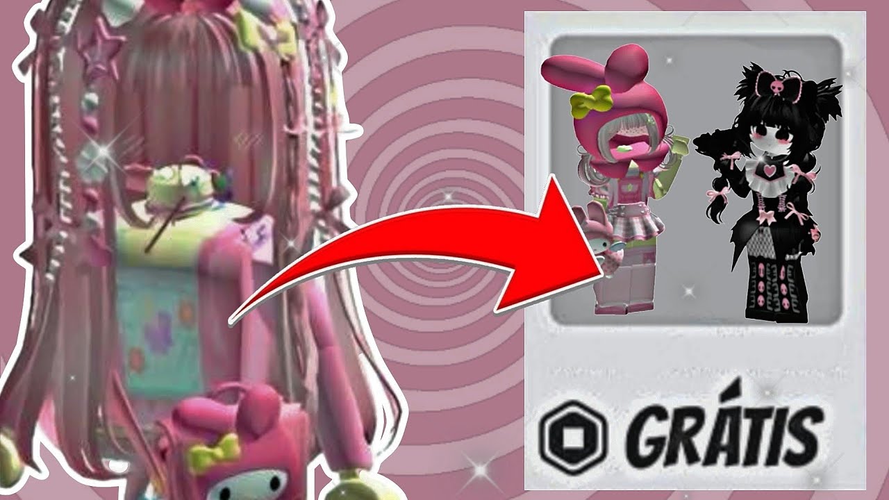 SKINS GRÁTIS NO ROBLOX | COMBINE COM A SUA AMIGA VERSÃO: KURUMI E MY MELODY! 🎀💜