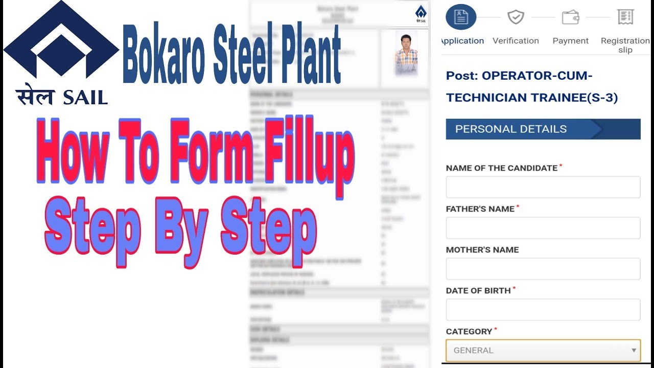 Sail Form Fillup Bokaro recruitment 2019[Operator Cum Technician]