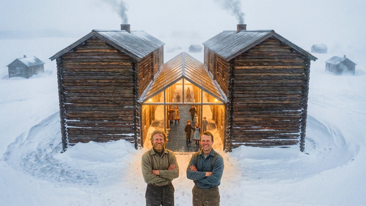 Two Brothers Built Mirror-Image Cabins — Their Shared Courtyard Never Dropped Below 40°