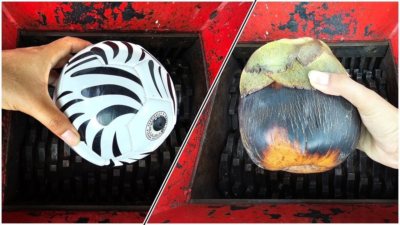 Football vs FAST SHREDDER MACHINE vs Palm Fruit | Top 10 Compilation Soft and Hard Things
