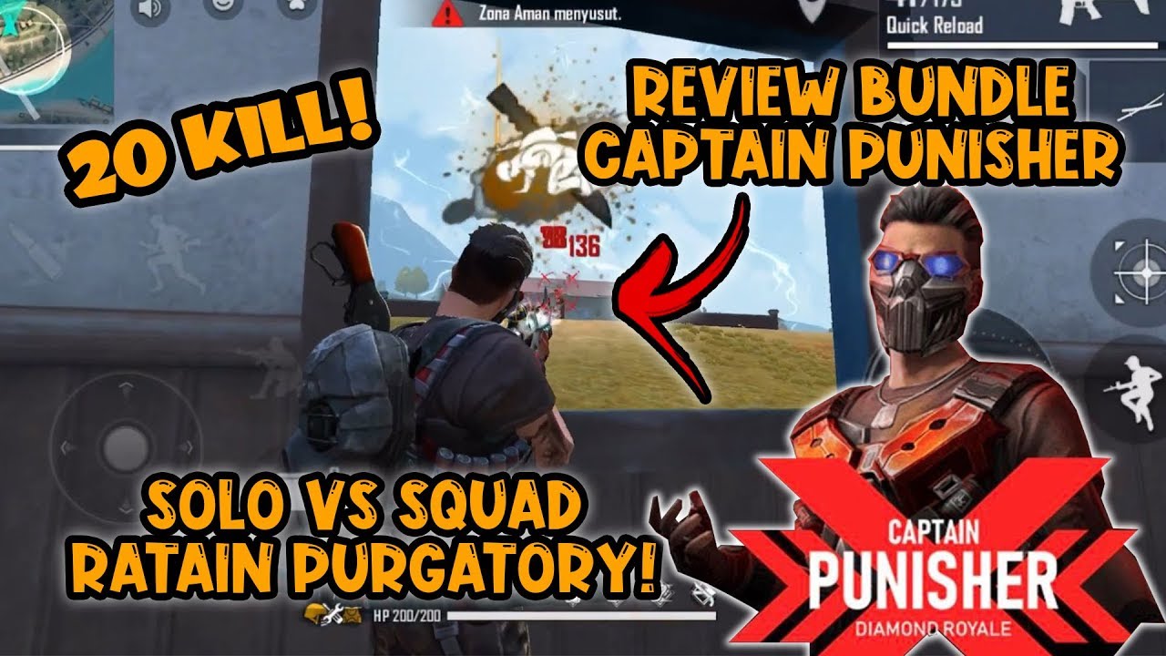 PAKE BUNDLE CAPTAIN PUNISHER?! JADI ORANG KETIGA SOLO Vs SQUAD 20KILL!!